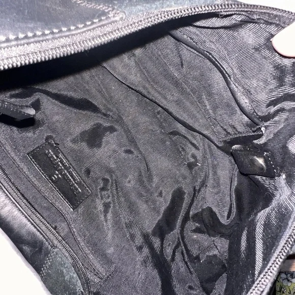 NWOT Etienne Aigner Black Leather & Suede Hobo Shoulder Bag Purse Y2K - Picture 10 of 11